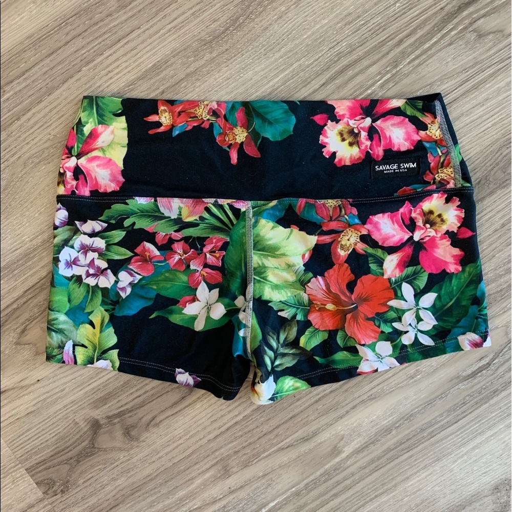Savage Swim OG Shorties in Hawaiian Print